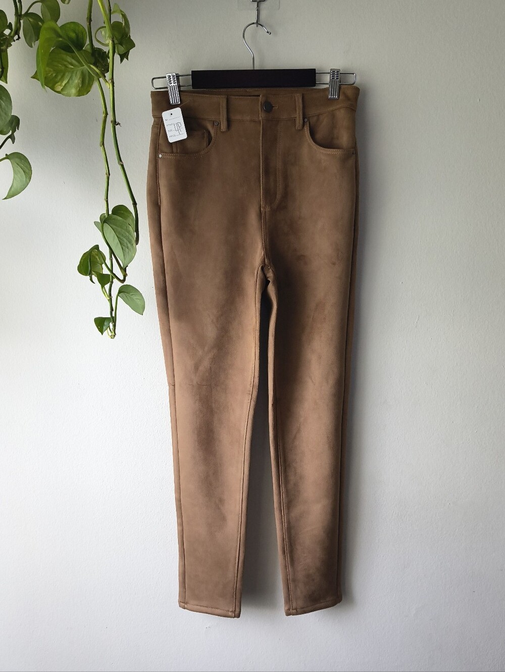 Ann Taylor Brown Faux Suede Pants Size 4 Petite NWT